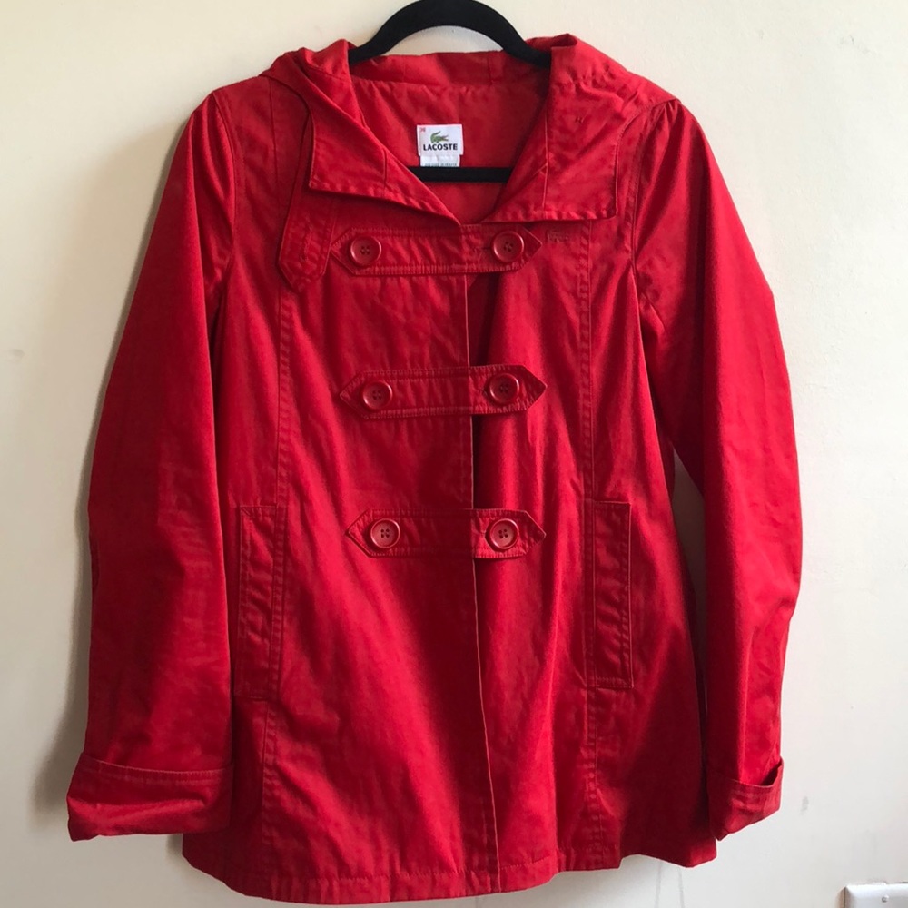 Lacoste Red Raincoat
